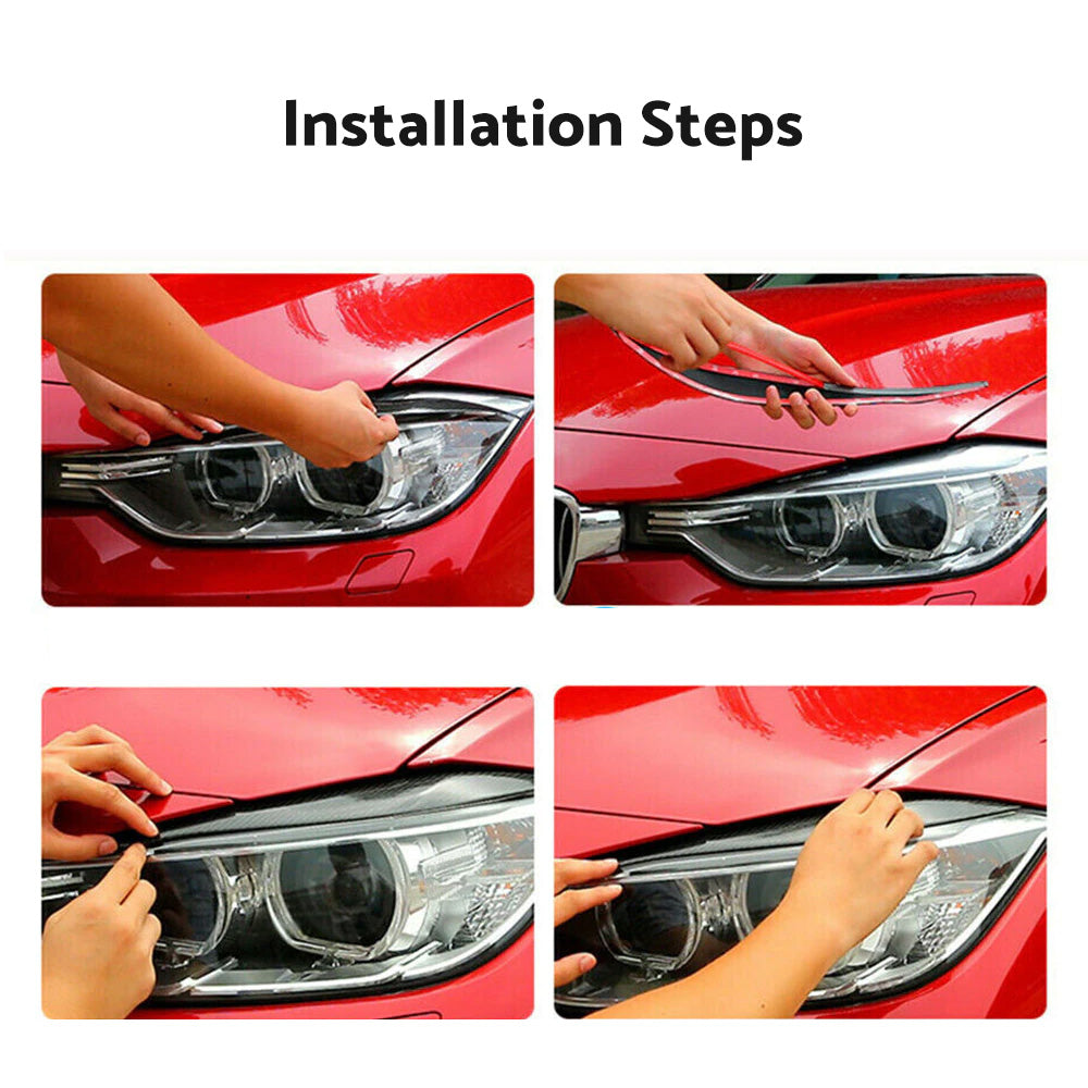 Carbon Fiber Headlight Eyebrow/Eyelids Cover Trim Suitable For BMW E90/E91 328i & 335i