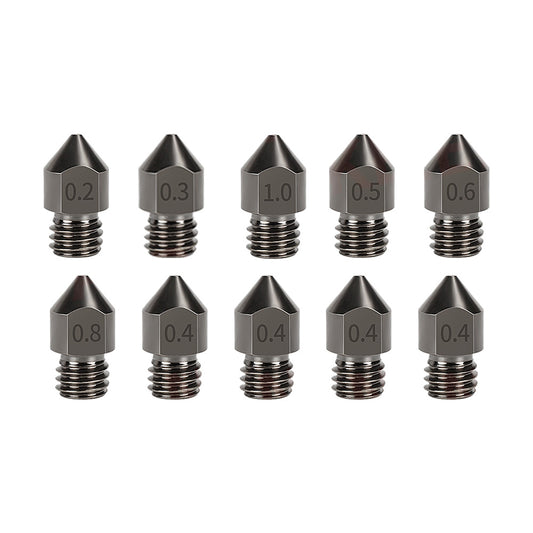 10Pcs Hardened Steel Nozzle Suitable for Creality CR-10 Ender 3 Pro 5 Series