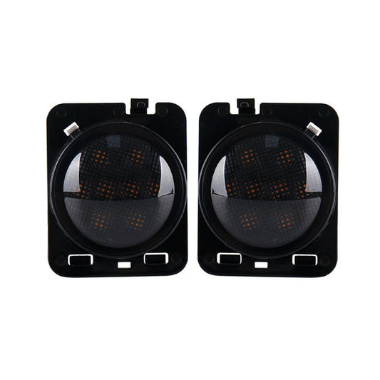 2x Front LED Side Marker Light Smoke Suitable For Jeep Wrangler JK 2007-2018