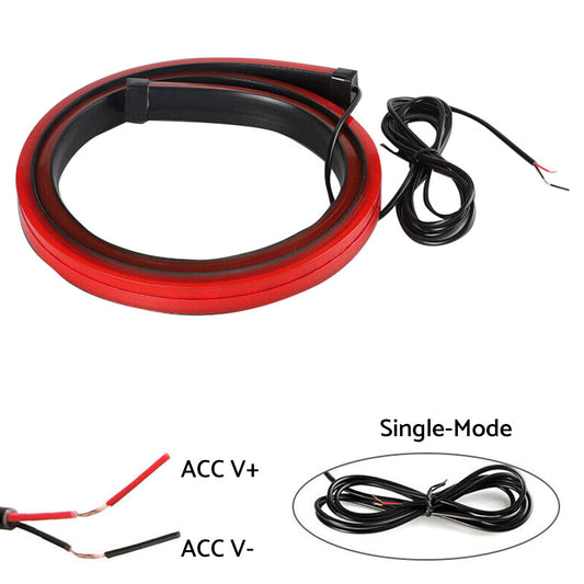 1M Red LED Car High Mount Third Brake Stop Rear Tail Light Bar Strip Universal 12V