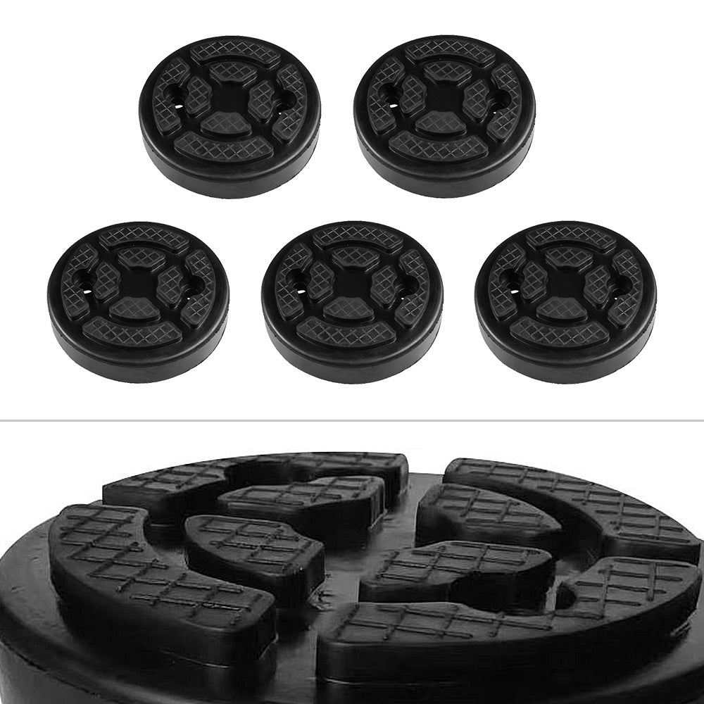 5x Universal Round Rubber Arm Lift Pads Suitable For Car Truck Auto Hoist Black