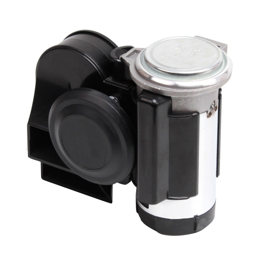 1x Nautilus Compact Motorcycle Air Horn Black 139dB 12V Loud