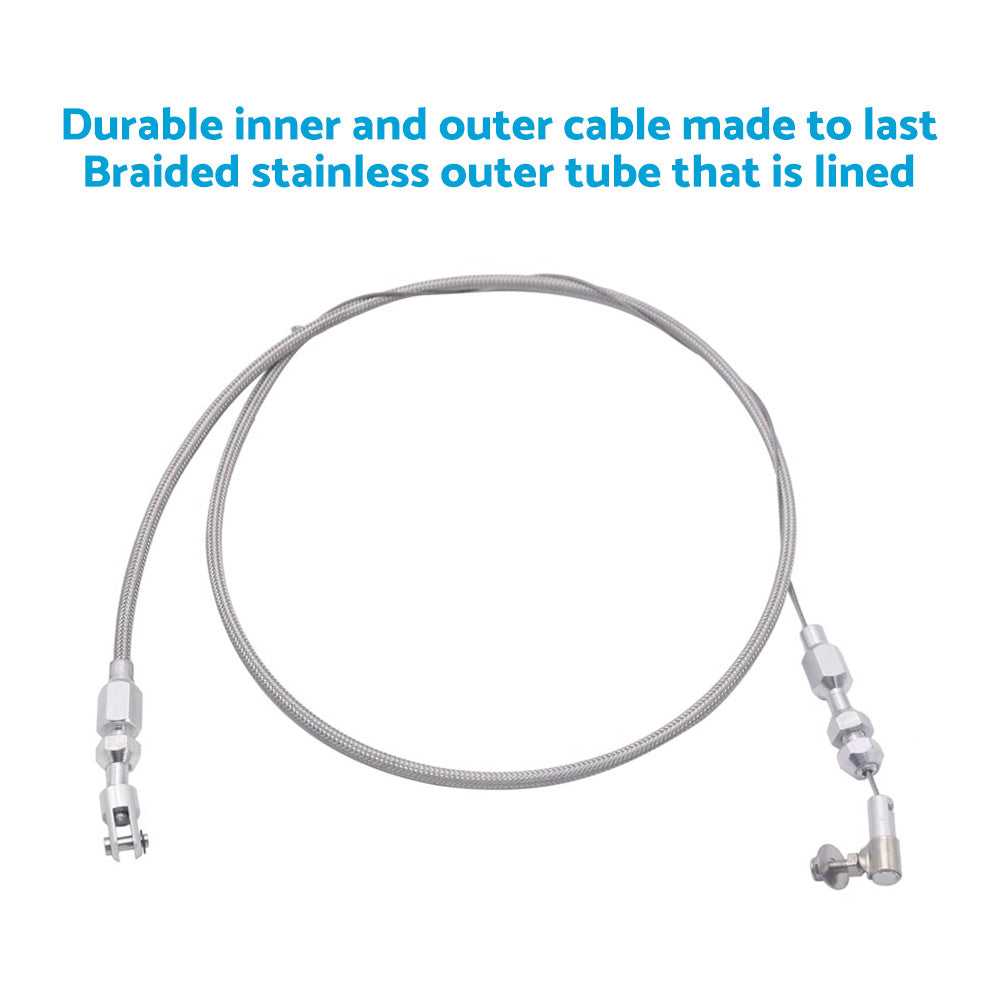 36" Braided Stainless Steel Throttle Cable Suitable For Ford Chevy GM Holden Models 2000-2025