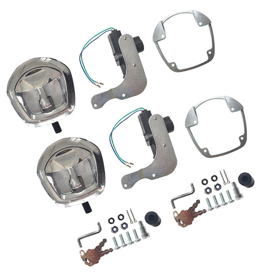 2x Power Operated Recessed Folding Whale Tail T Lock Handle Suitable For Trailer Tool Box