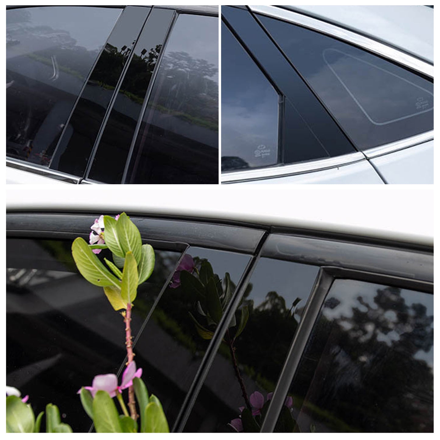 6x Black Pillar Post Cover Trims Suitable For Honda Civic 2022