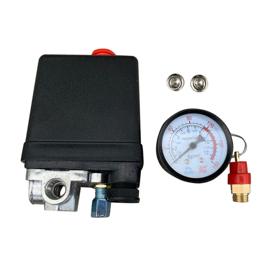 Air Compressor Pressure Switch Manifold Regulator With Safety Valve Suitable For 175PSI – 4-Port