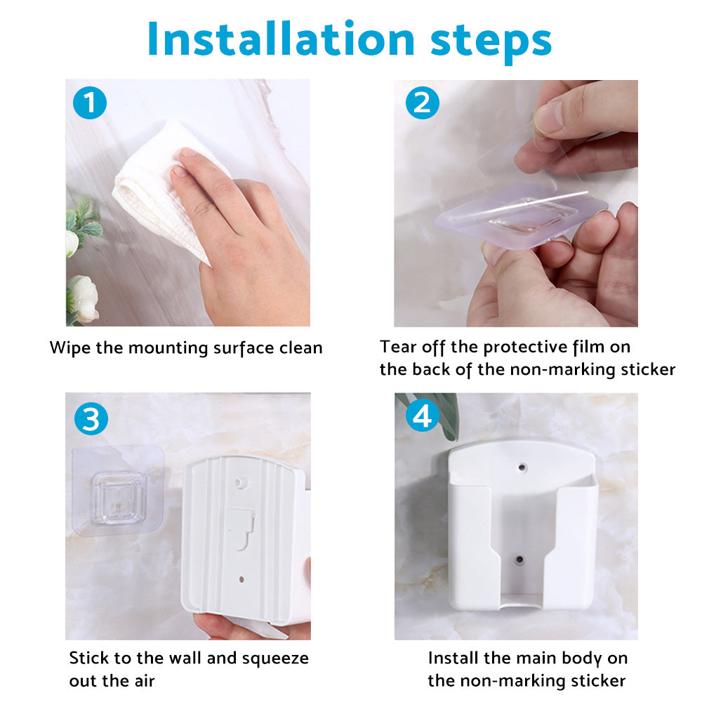 Air Conditioner Remote Control Holder Wall-Mounted Cover Storage Suitable For Universal White