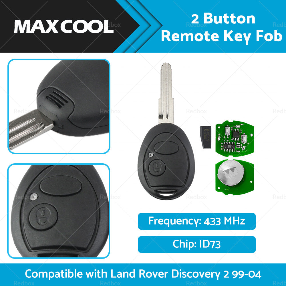 {{ 2 Button Remote Key Fob 433MHz ID73 Suitable For Land Rover Discovery 2 99-04 }} - Buy Car Parts Online at {{ Kaka Auto Parts }}.