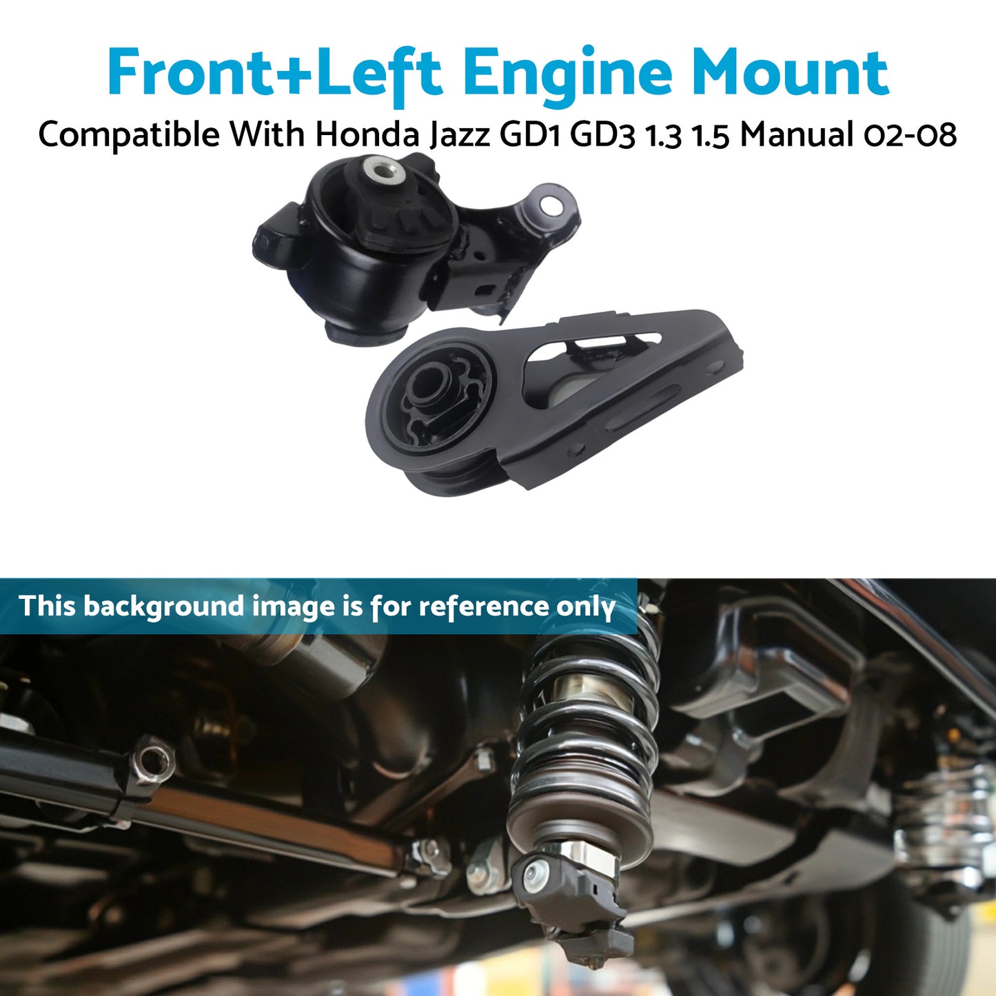 {{ 2Pcs Engine Mount Front & Left Suitable For Honda Jazz GD1 GD3 1.3L 1.5L 4Cyl }} - Buy Car Parts Online at {{ Kaka Auto Parts }}.