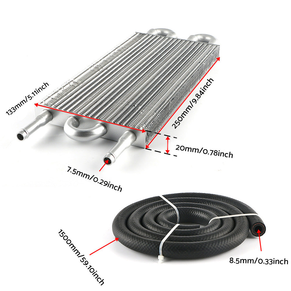 Universal 4 Row Transmission Oil Cooler Radiator Converter Hose Mounting Kit