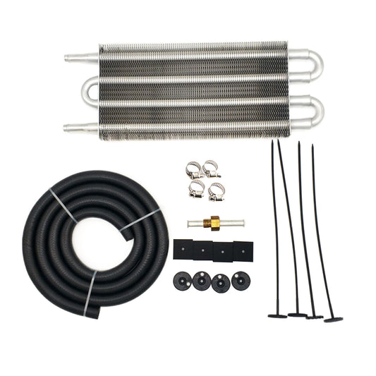 Universal 4 Row Transmission Oil Cooler Radiator Converter Hose Mounting Kit