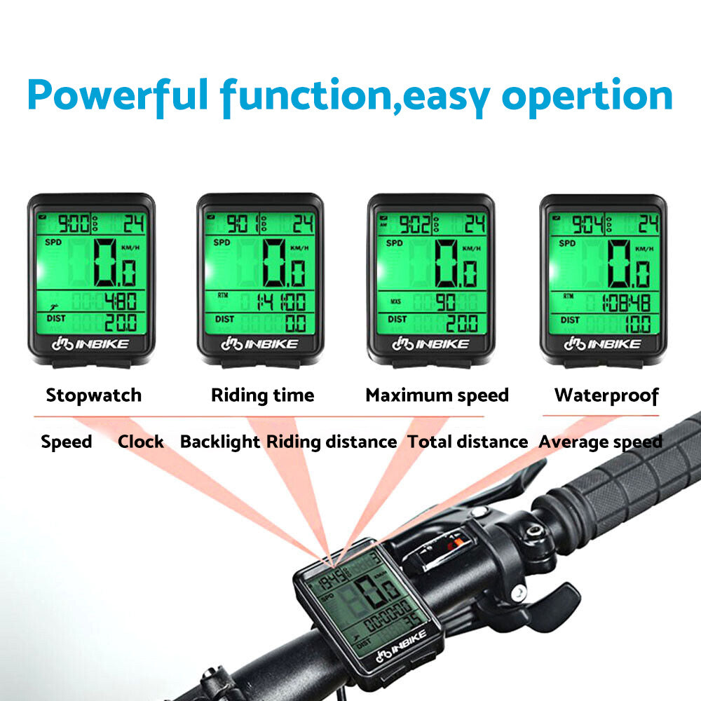 Wireless LCD Cycling Speedometer Odometer Computer Suitable For Bicycle Waterproof