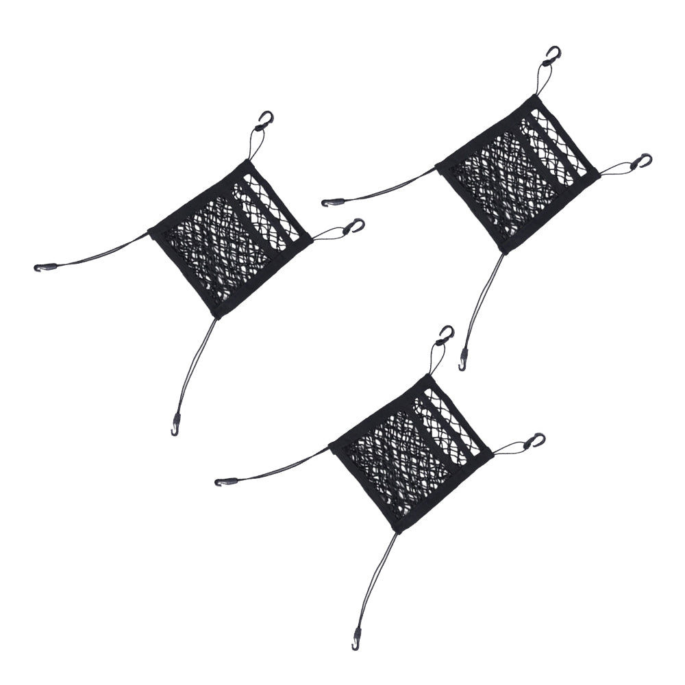 3x Car & Truck Seat Mesh Storage Net Bag Organizer Suitable For Multi-Pocket Use