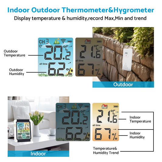 Hygrometer Thermometer Digital Temperature Humidity Meter LCD Display Wireless