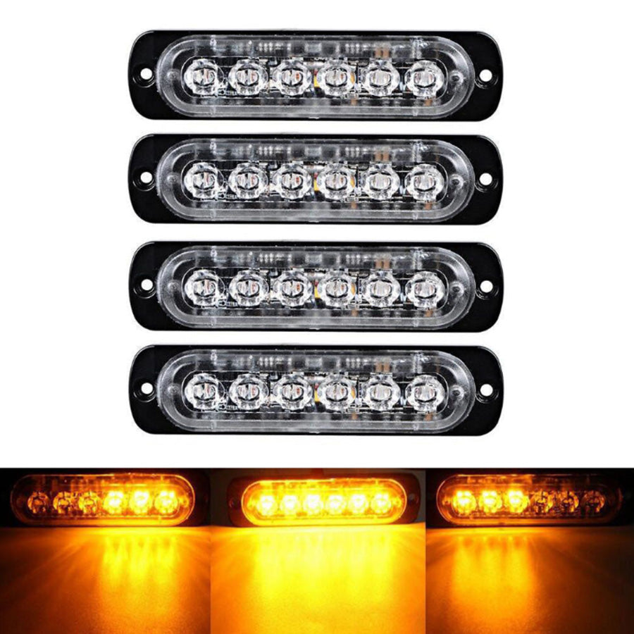 {{ 10 Pcs Amber Recovery Strobe 6 LED Lights Orange Grill Breakdown Flashing Beacon }} - Buy Car Parts Online at {{ Kaka Auto Parts }}.