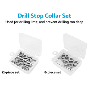 compare product Drill Stop Collar Set 3mm-16mm Drilling Bit Depth Stopper Ring Woodworking