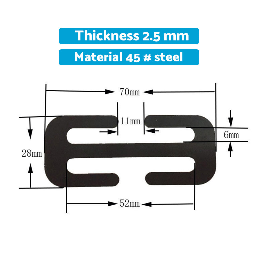 2x Locking Clip Metal Automotive Type Car Safety Seat Belt Steel Adjuster