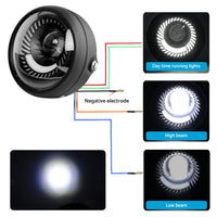 6.5-inch Motorcycle LED Headlight with Spiral Side Mount Bracket Suitable For Cafe Racer Motorcycles