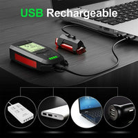 USB Rechargeable LED Bicycle Headlight With Horn and Speedometer Suitable For Bike Front