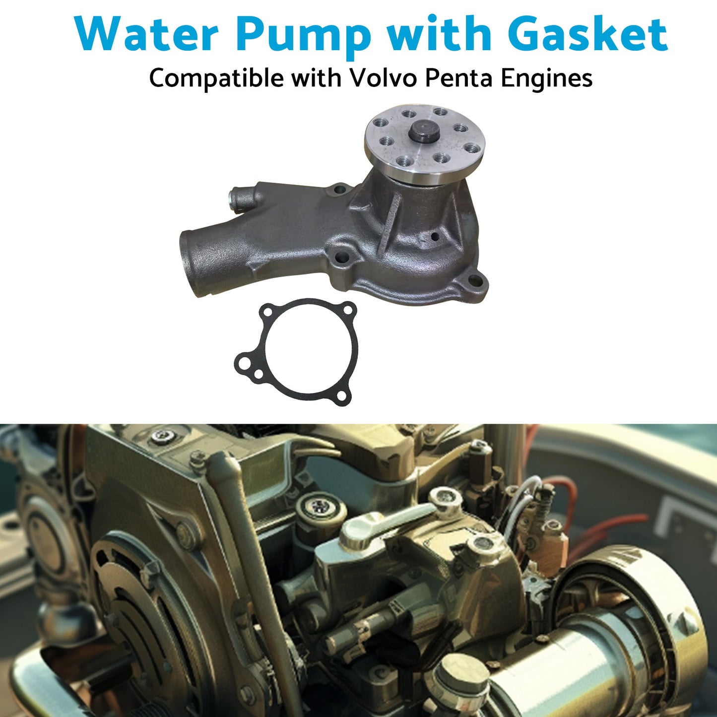 {{ 65142A1 Water Pump With Gasket Suitable For Mercruiser Marine 884727 814755 2. 5 }} - Buy Car Parts Online at {{ Kaka Auto Parts }}.