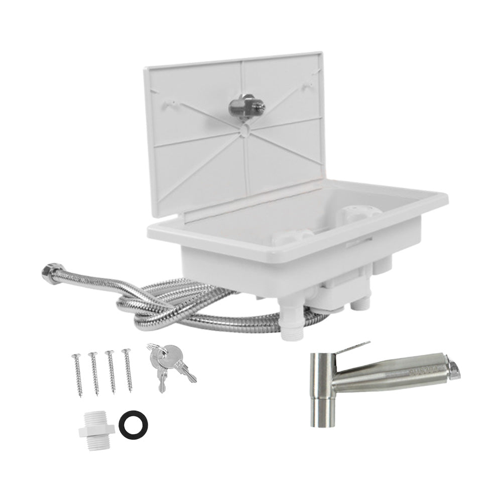 Caravan RV Shower Box Kit External with Lock Exterior Camper Trailer Boat Marine