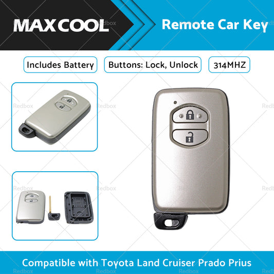{{ Complete Remote Car Key Suitable For Toyota Land Cruiser Prado 2 Buttons 314MHZ }} - Buy Car Parts Online at {{ Kaka Auto Parts }}.