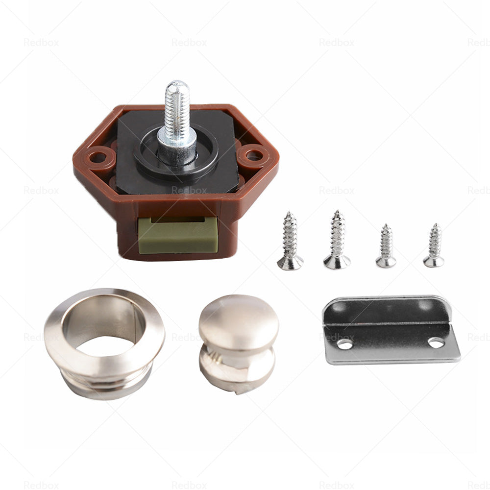 {{ 5x Push Button Latch Knob Catch Lock For Drawer Cupboard Door Caravan Cabinet }} - Buy Car Parts Online at {{ Kaka Auto Parts }}.