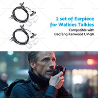 {{ 2PCS Covert Acoustic Tube Earpiece Headset Mic Suitable for Baofeng Kenwood }} - Buy Car Parts Online at {{ Kaka Auto Parts }}.
