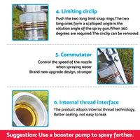 1" Irrigation Spray Tool Sprinkler Suitable For Large 360° Angle Adjustable Water Impact Area