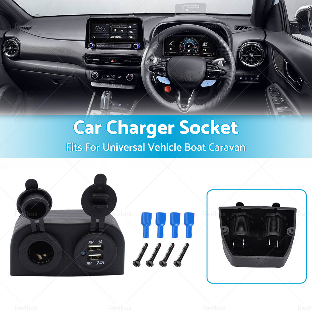 {{ 12V Dual USB Port Charger Socket Mount Panel Adapter Fits For Car Boat Caravan }} - Buy Car Parts Online at {{ Kaka Auto Parts }}.