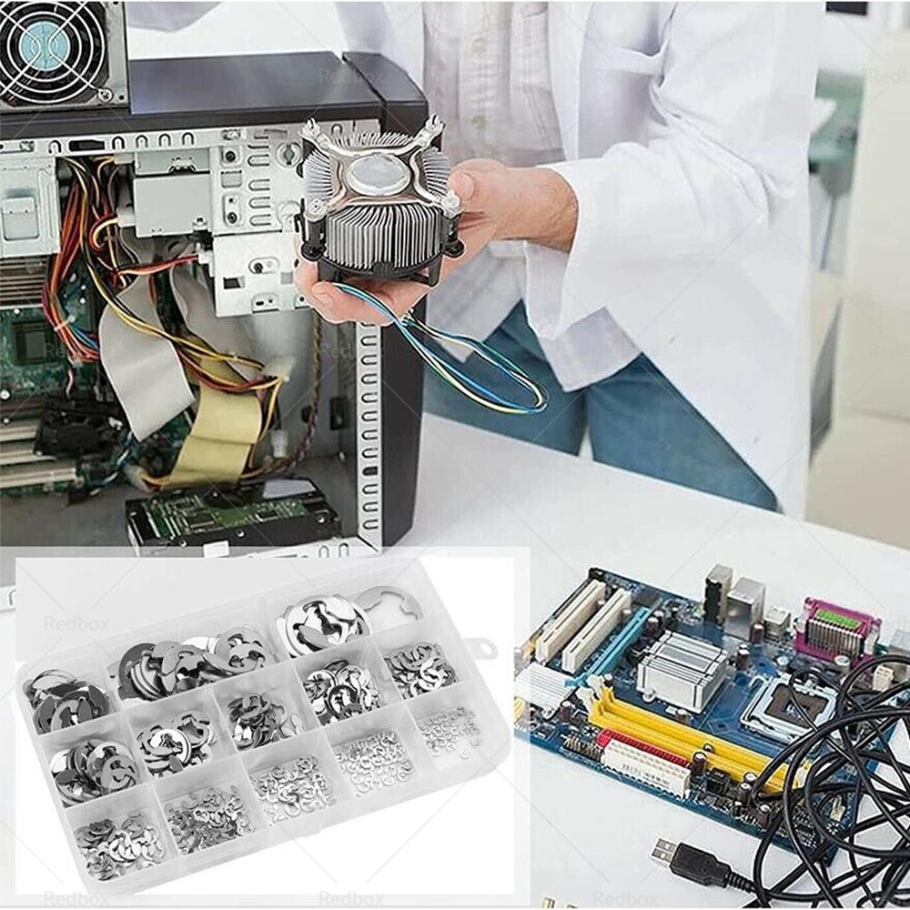 {{ Stainless Steel E Clips C Circlip Kit Retaining Ring 400PCS Assorted M1. 5-M15mm }} - Buy Car Parts Online at {{ Kaka Auto Parts }}.