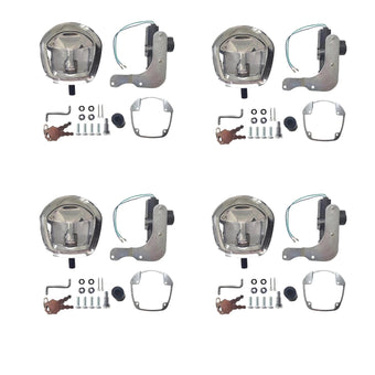 compare product 4x Chrome Power Operated Recessed Folding Whale Tail T-Lock Handle Suitable For Toolbox