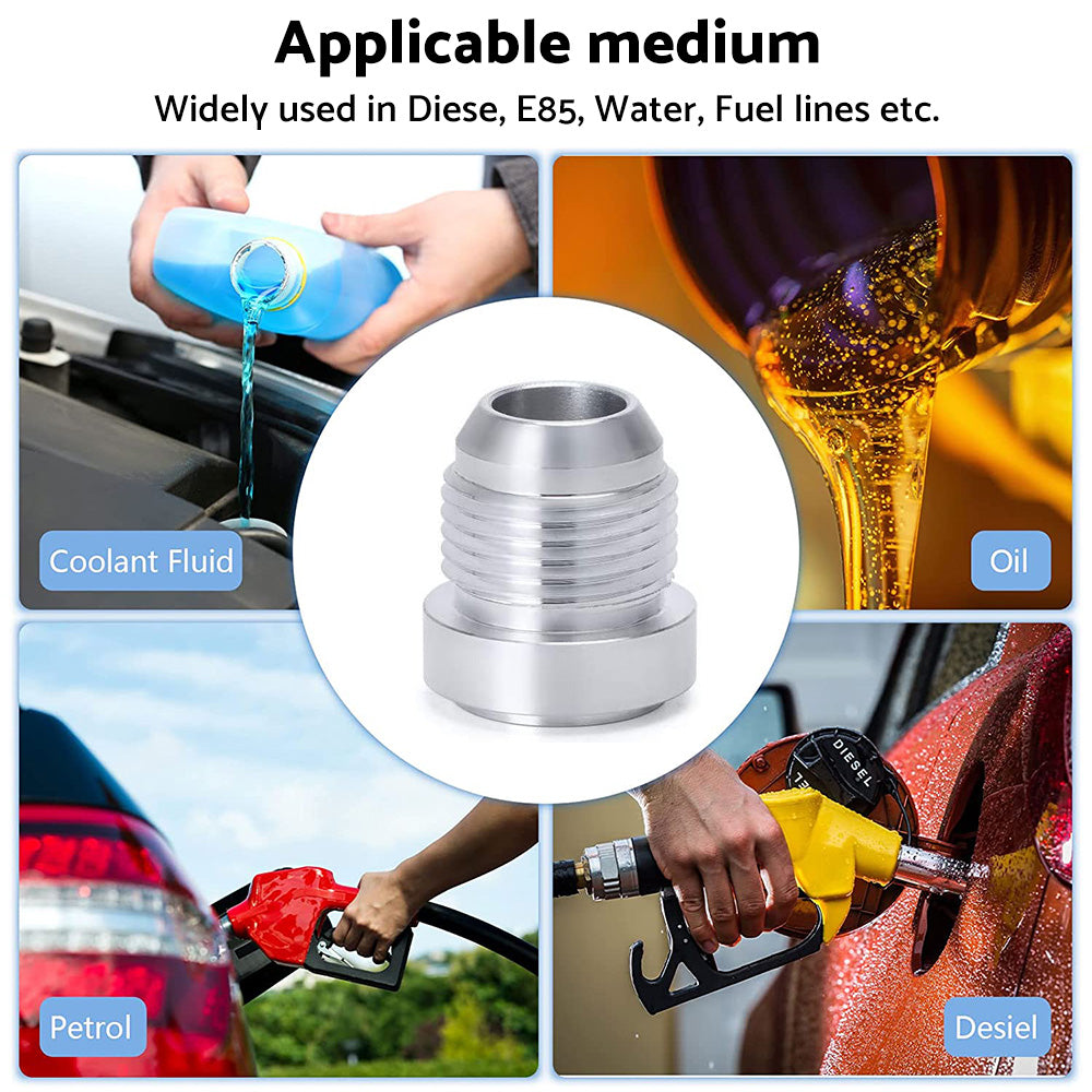 {{ AN10 Male Aluminium weld on JIC bungs x 2 fitting -10AN JXSS032-10-A }} - Buy Car Parts Online at {{ Kaka Auto Parts }}.