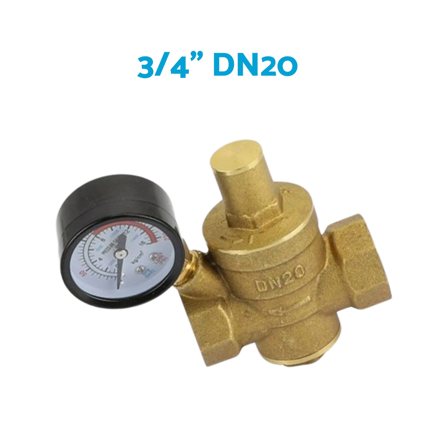{{ DN15/20/25 Brass Adjustable Water Pressure Reducing Valve with Gauge }} - Buy Car Parts Online at {{ Kaka Auto Parts }}.