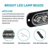 White 4LED Clearance Side Marker Light Suitable For Truck, Trailer & Caravan