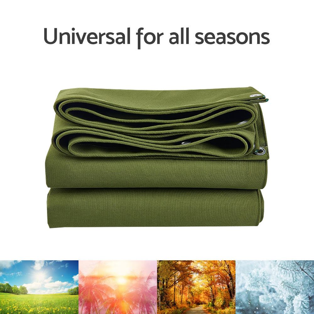 Heavy Duty Waterproof Canvas Tarp 3 Sizes Suitable For Outdoor Sun and Dust Protection