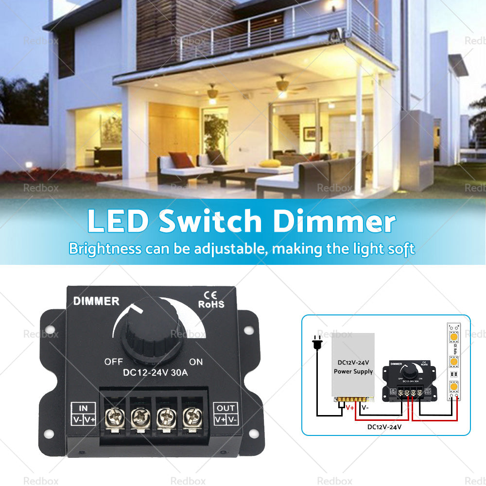{{ 12V-24V Metal LED Switch Dimmer Controller Manual Operation for Strip Light }} - Buy Car Parts Online at {{ Kaka Auto Parts }}.