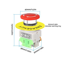 Emergency Stop Push Button Switch 2x Red Mushroom Suitable For Industrial or Automotive Use