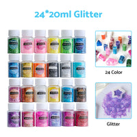 {{ 24 x 20ml Colors Glitter Pigment Debris Resin Epoxy Dream Flash Powder Crafts }} - Buy Car Parts Online at {{ Kaka Auto Parts }}.