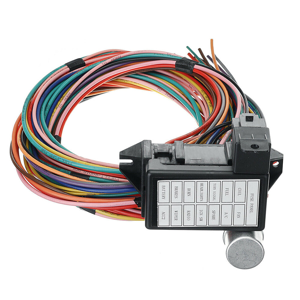 {{ 14 Circuit Wiring Harness Street Hot Rat Rod Custom Universal Wire Kit }} - Buy Car Parts Online at {{ Kaka Auto Parts }}.