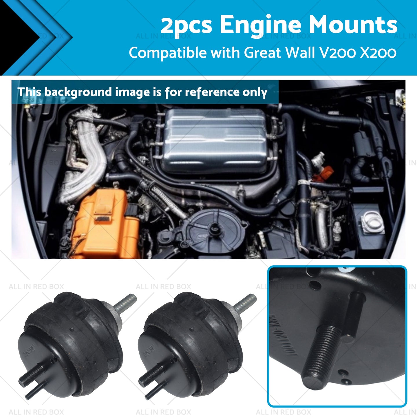 {{ 2x Engine Mount Suitable for Great Wall V200 X200 2. 0L GW4D20 Diesel Auto or Manual }} - Buy Car Parts Online at {{ Kaka Auto Parts }}.