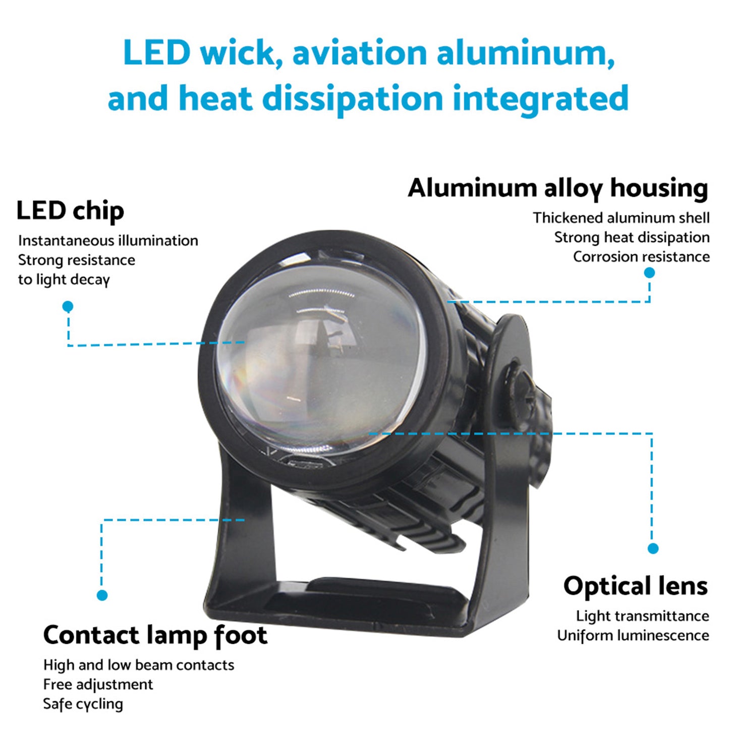 2X LED Motorcycle Headlight Spot Lights Car Driving Fog Lamp Yellow White 12-24V