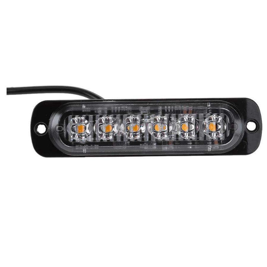 4x 6 LED Strobe Flash Light Emergency Warning Lamp Yellow Suitable For Car Truck