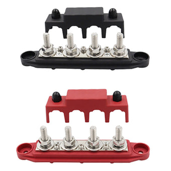 compare product 2x M8 4-Post 250A DC 48V Studs Bus Bar Power Distribution Box Terminal Block Suitable For Heavy Duty Applications