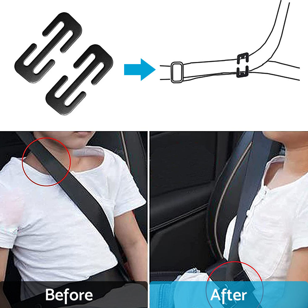 2x Locking Clip Metal Automotive Type Car Safety Seat Belt Steel Adjuster