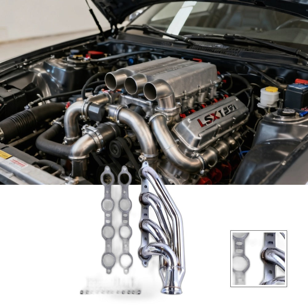 Exhaust Manifold Header Suitable for Chevy LSX LS1 LS2 LS3 LS6 1-3/4 MT001044 - BG1