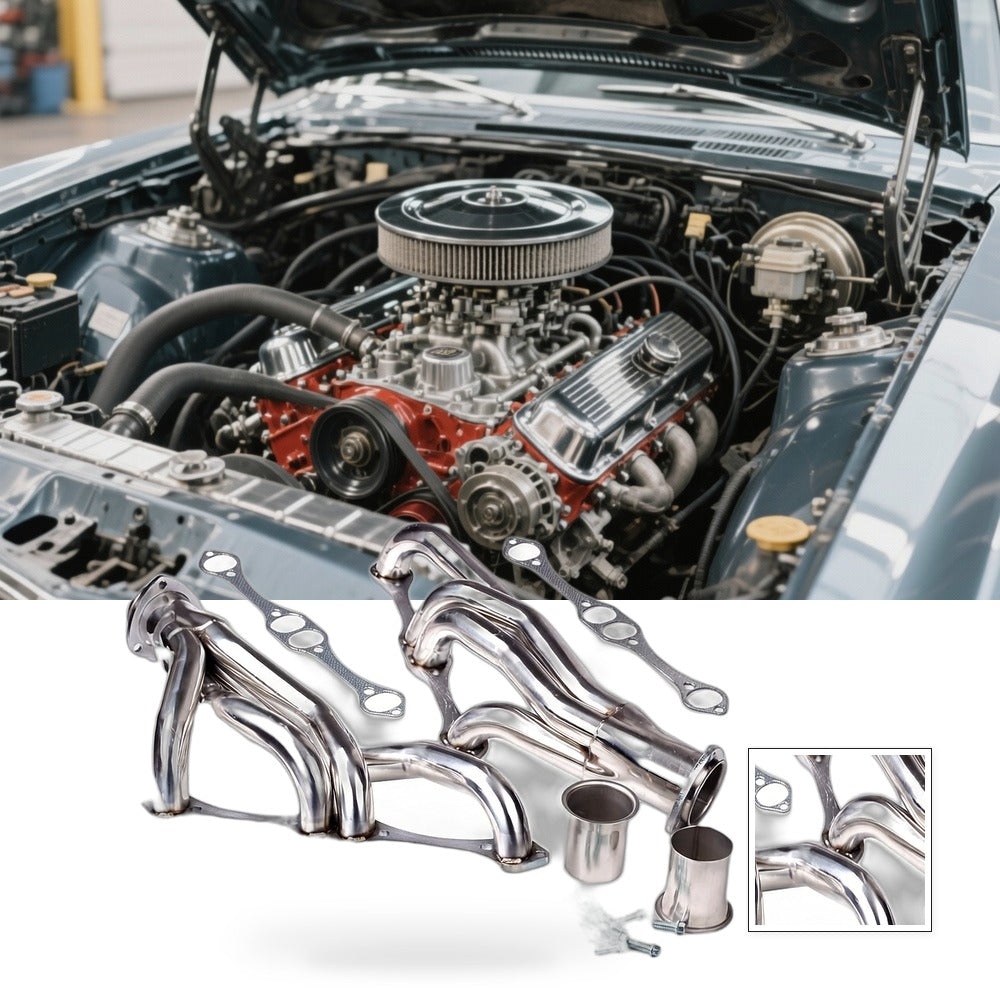 Exhaust Header Suitable for Chevy Small Block SB V8 262 265 283 305 327 350 400 - BG1