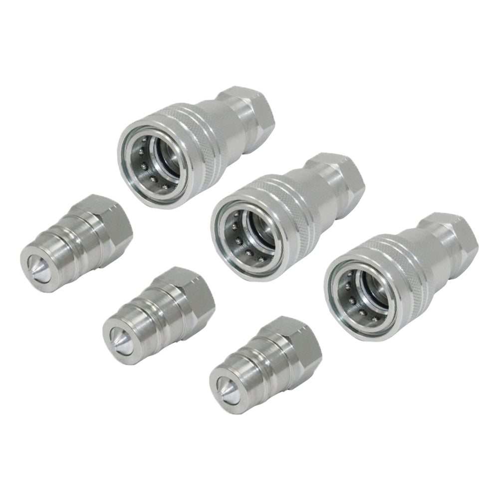 3 Sets 1 or 2 Inch BSP Hydraulic ISO Poppet Quick Release Couplings Suitable For Tractor