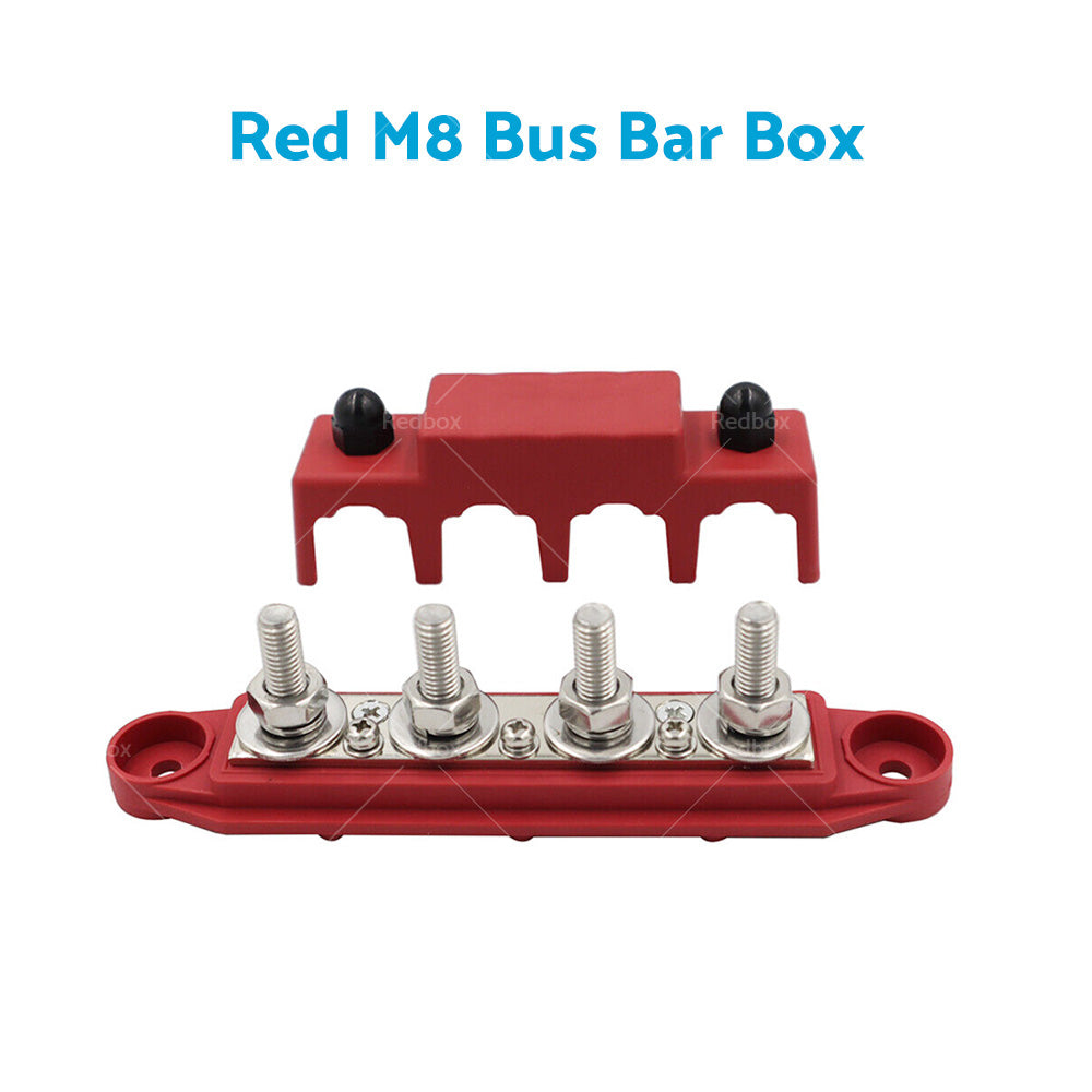 {{ 2PCS M8 4 Post 250A DC 48V Studs Bus Bar Power Distribution Box Terminal Block }} - Buy Car Parts Online at {{ Kaka Auto Parts }}.