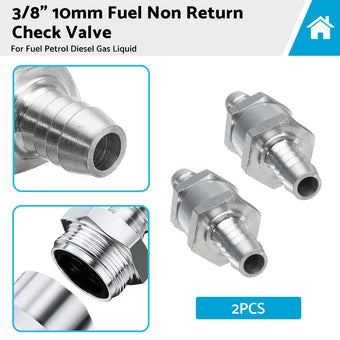 compare product 2x 3 8inch 10mm Inline Check Valve Fuel Petrol Diesel Gas Liquid One Way Non Return